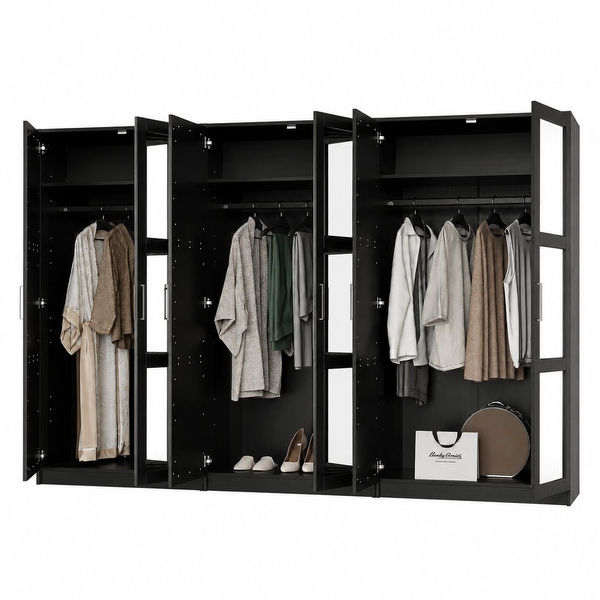 Palace Imports Urban 100% Solid Wood Modular 6-Door Wardrobe